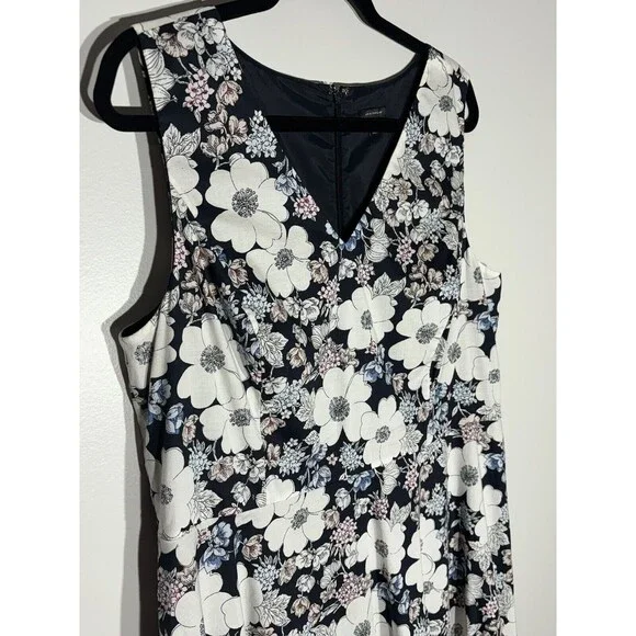 Ann Taylor Dress 16 Floral Cotton Poplin Lined Cottage Wedding Shower Modest Tea - Picture 4 of 14